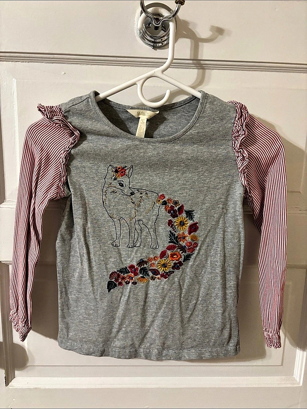 Matilda Jane Embroidered Long Sleeve Top with adorable fox perfect for fall